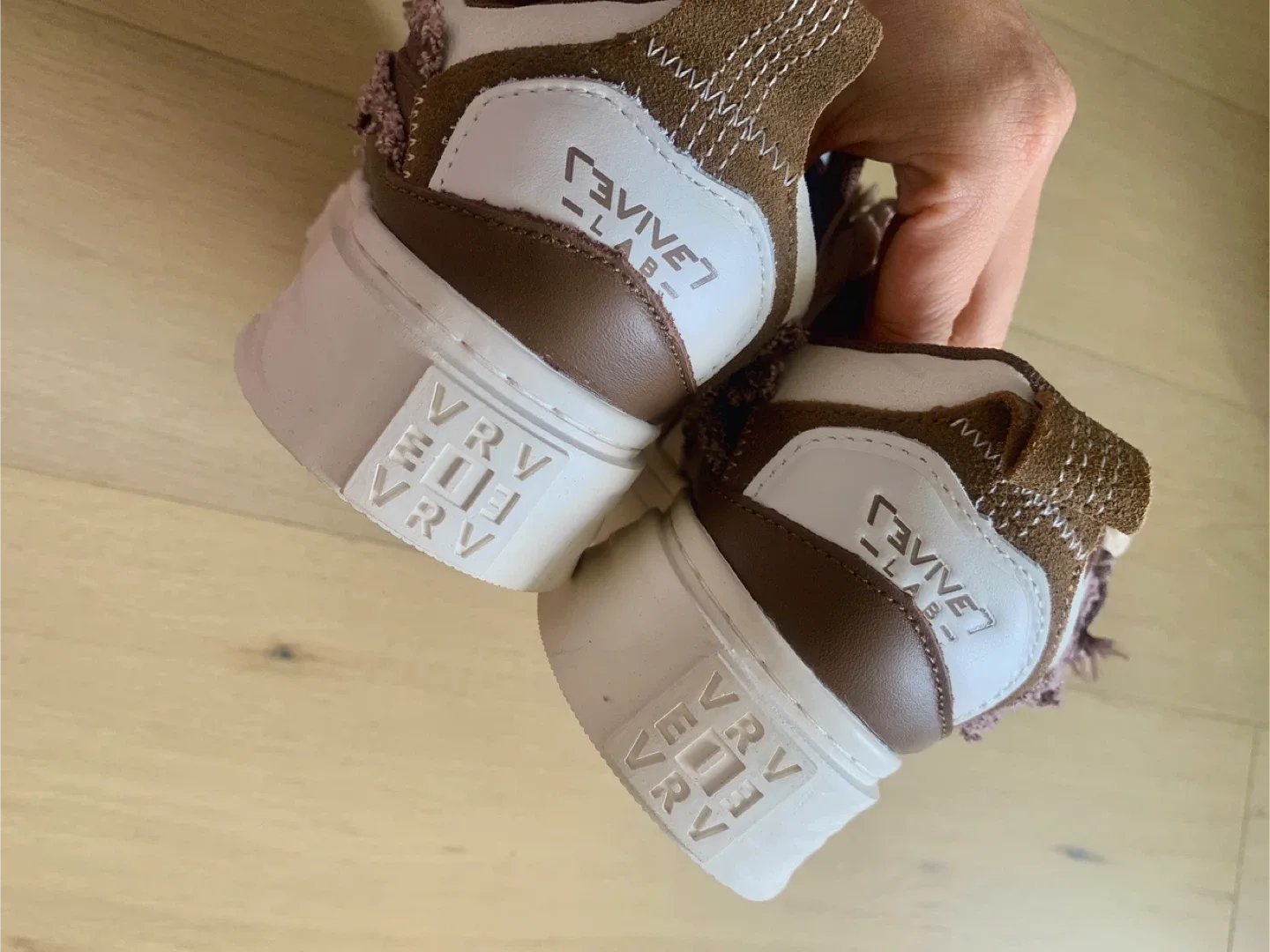 New Revive Lab Brown & White Sneakers Size 37 image indicator(6)