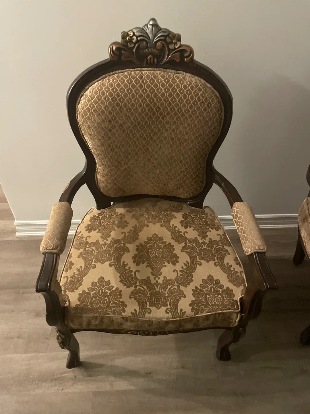 Antique Armchair - Brown & Gold
