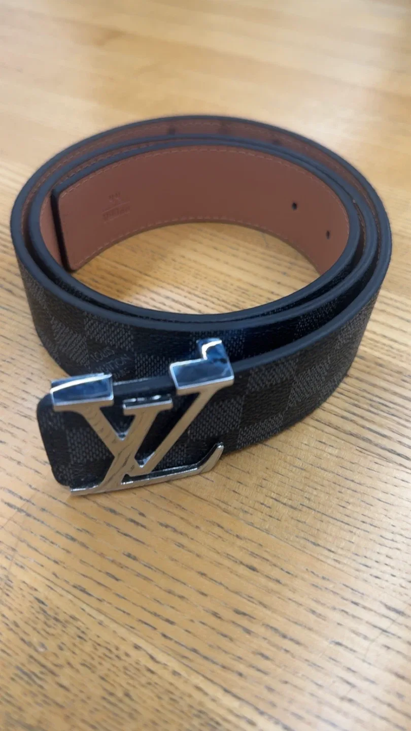 44 Cm Black Checkered Silver Louis Vuitton Belt