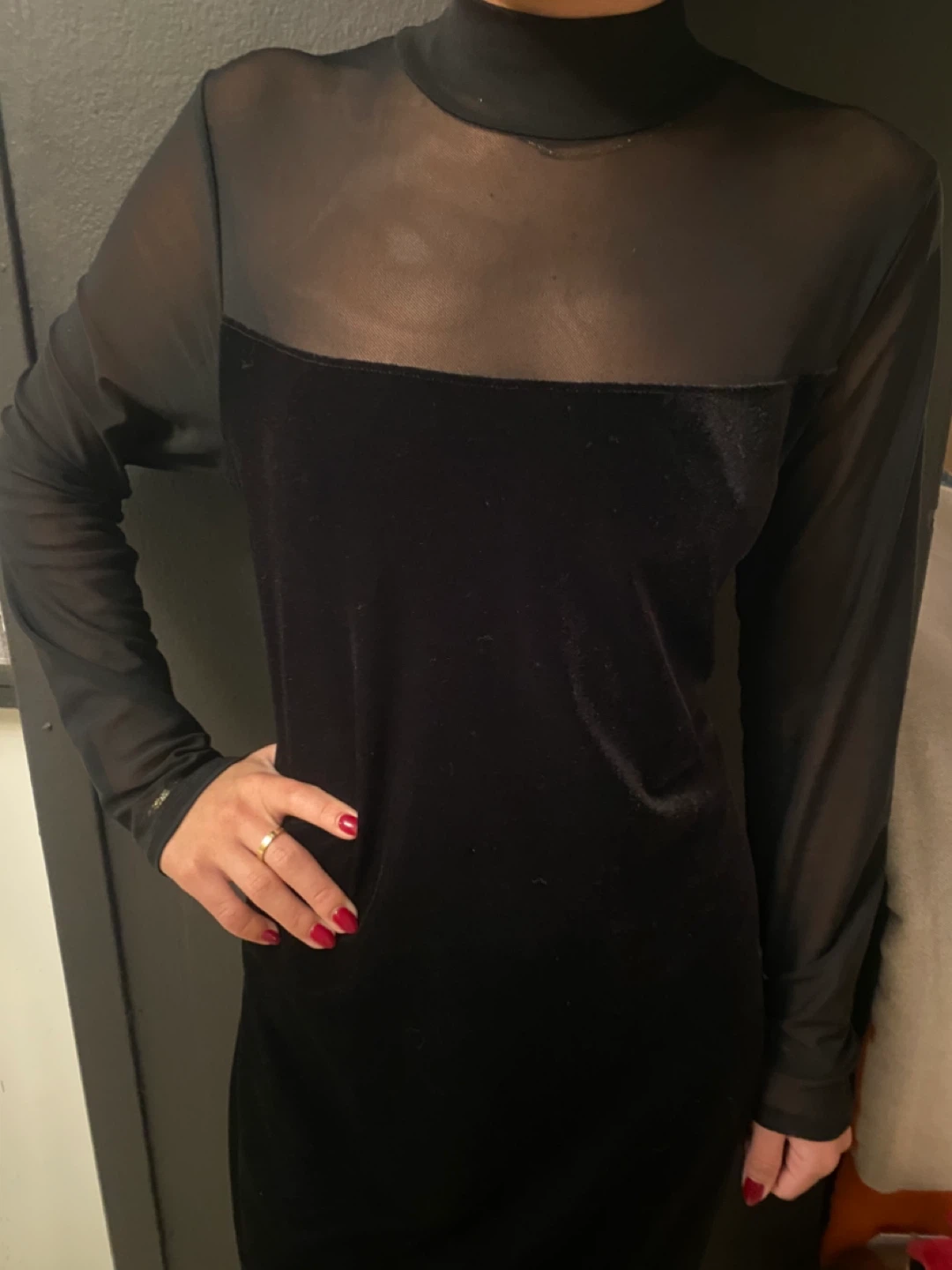 Black Velvet Fashion, nova  & Mesh Dress - photo 3