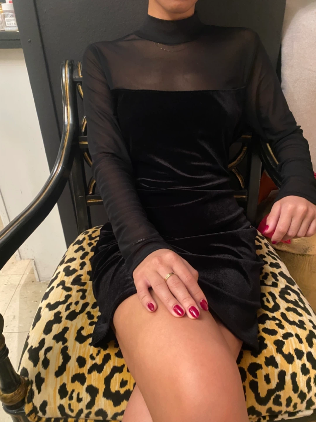 Black Velvet Fashion, nova  & Mesh Dress - photo 2