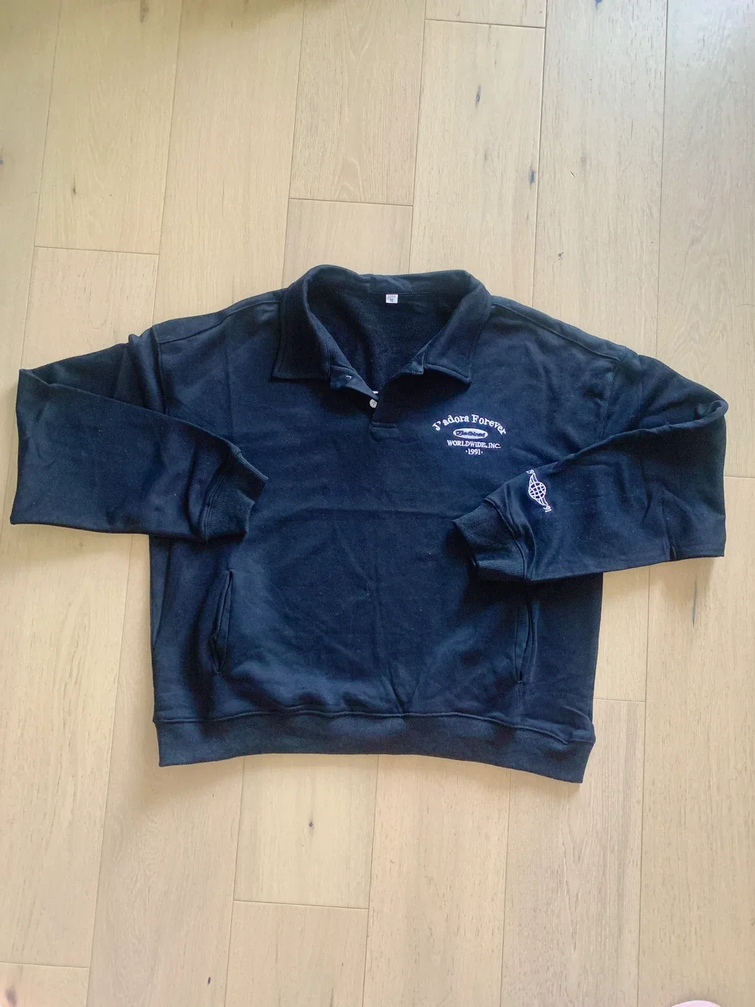 New Black Polo Sweatshirt - Size M