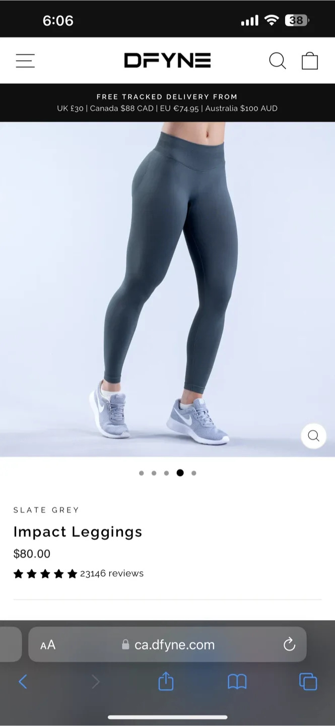 DFYNE Impact Leggings - Slate Grey, Size M image indicator(4)