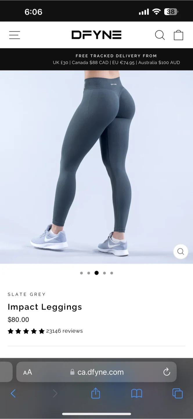 DFYNE Impact Leggings - Slate Grey, Size M image indicator(3)