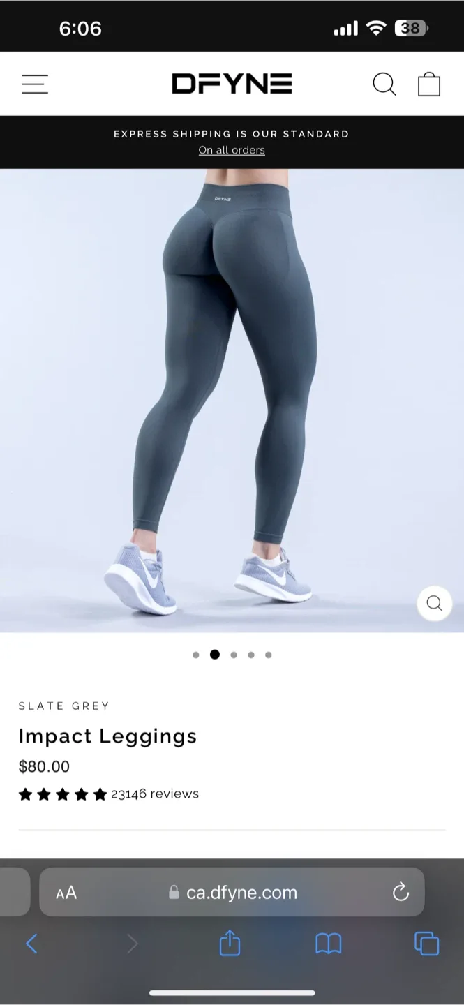 DFYNE Impact Leggings - Slate Grey, Size M image indicator(2)