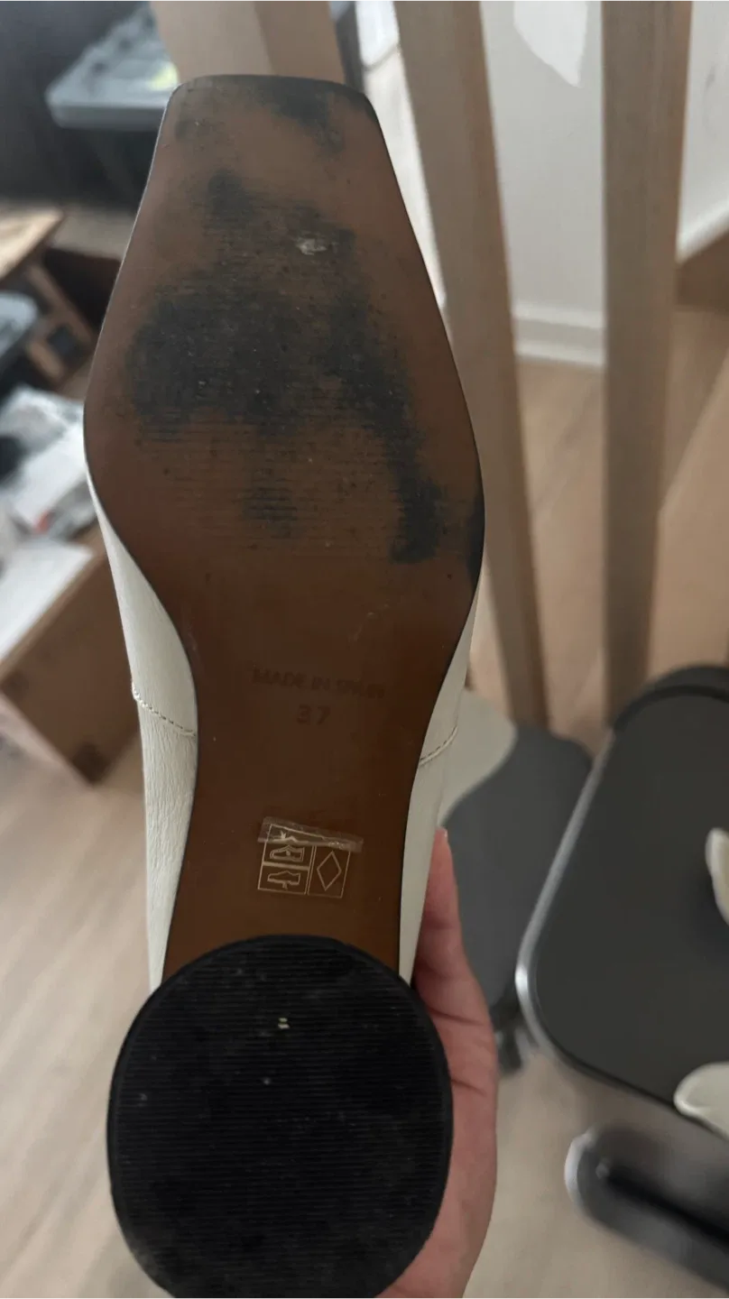 White Leather Boots Size 37 image indicator(3)