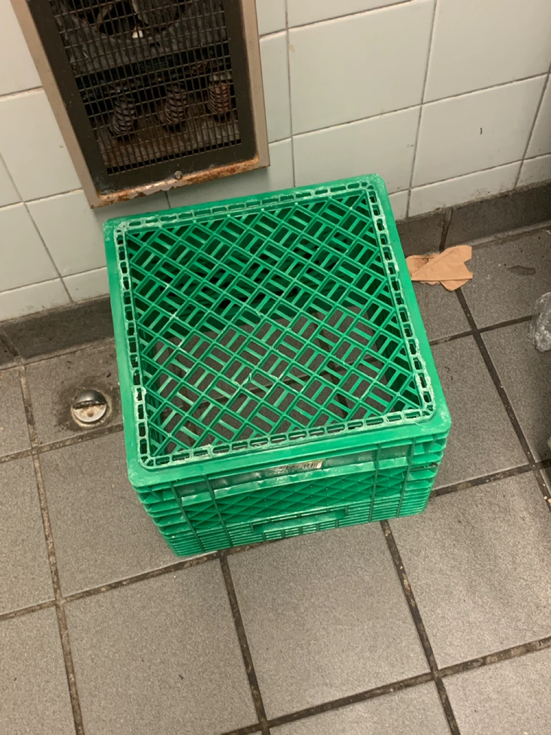 Green Plastic Milk Crate