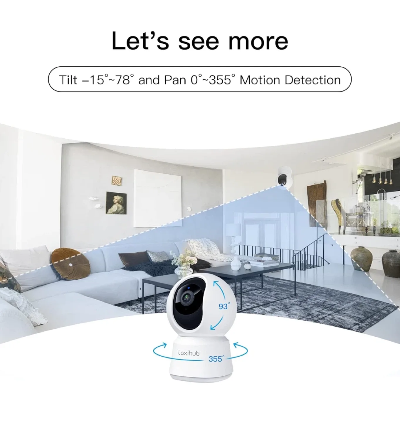 Laxihub P2 Indoor Wi-Fi Pan Tilt Smart Camera image indicator(6)
