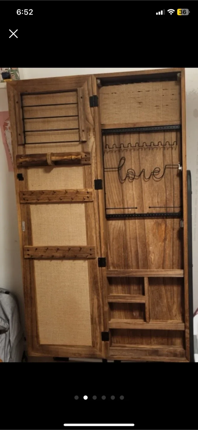 Wooden mirror with lock image indicator(2)