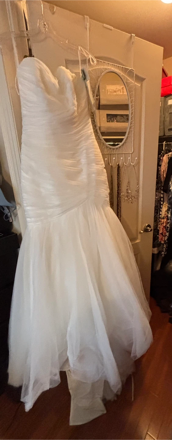 White Strapless Wedding Dress mori lee - photo 5