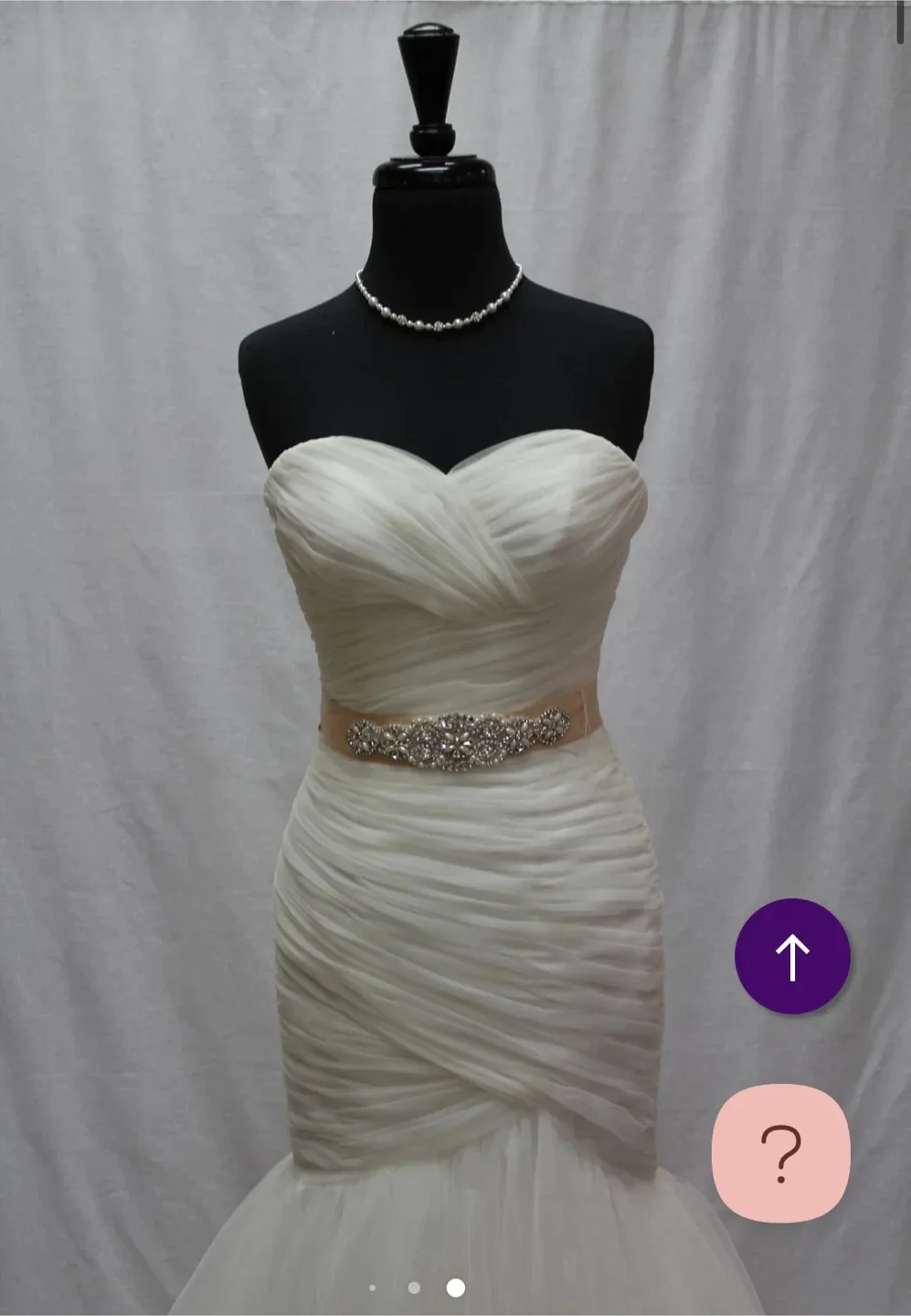 White Strapless Wedding Dress mori lee