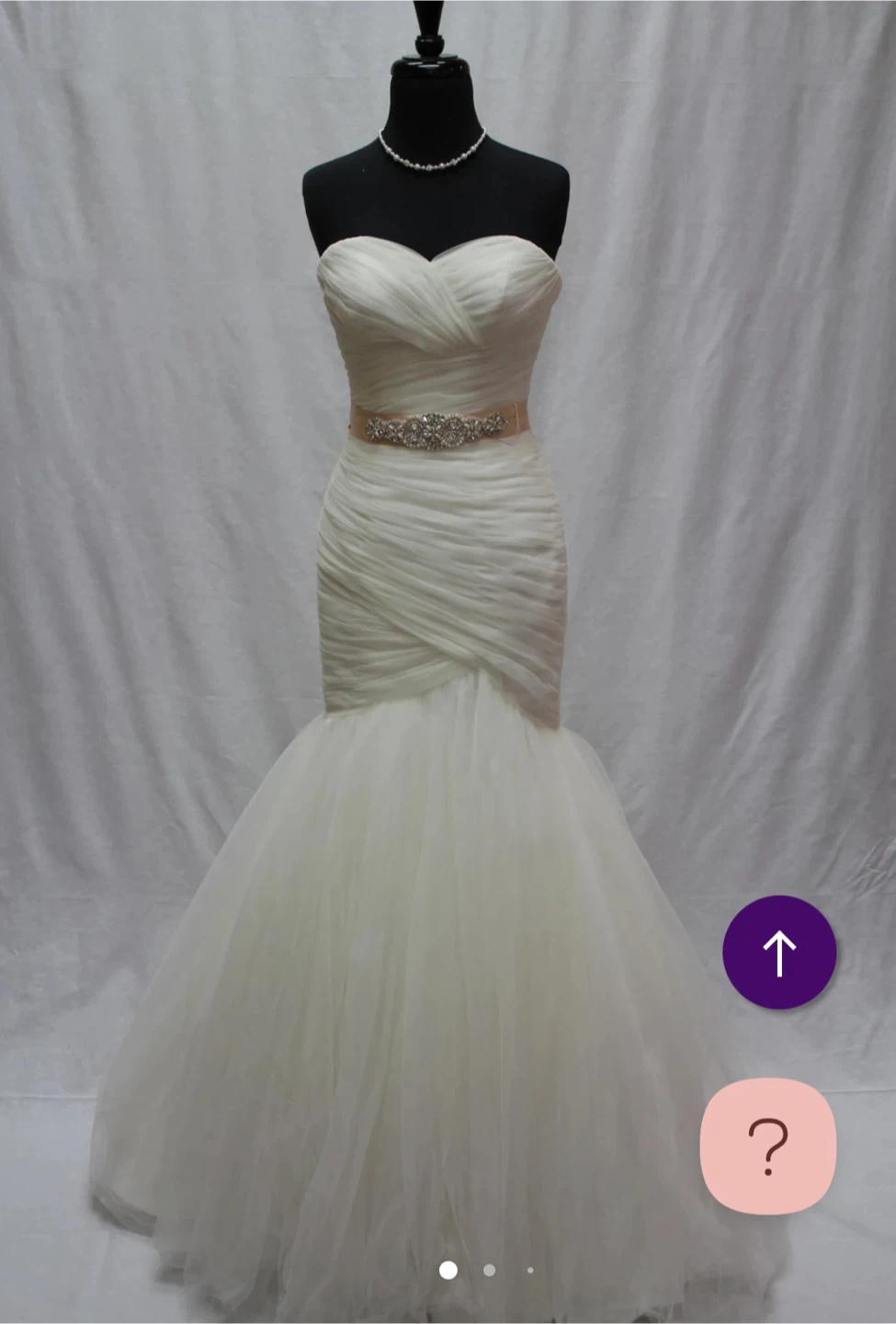 White Strapless Wedding Dress mori lee - photo 3