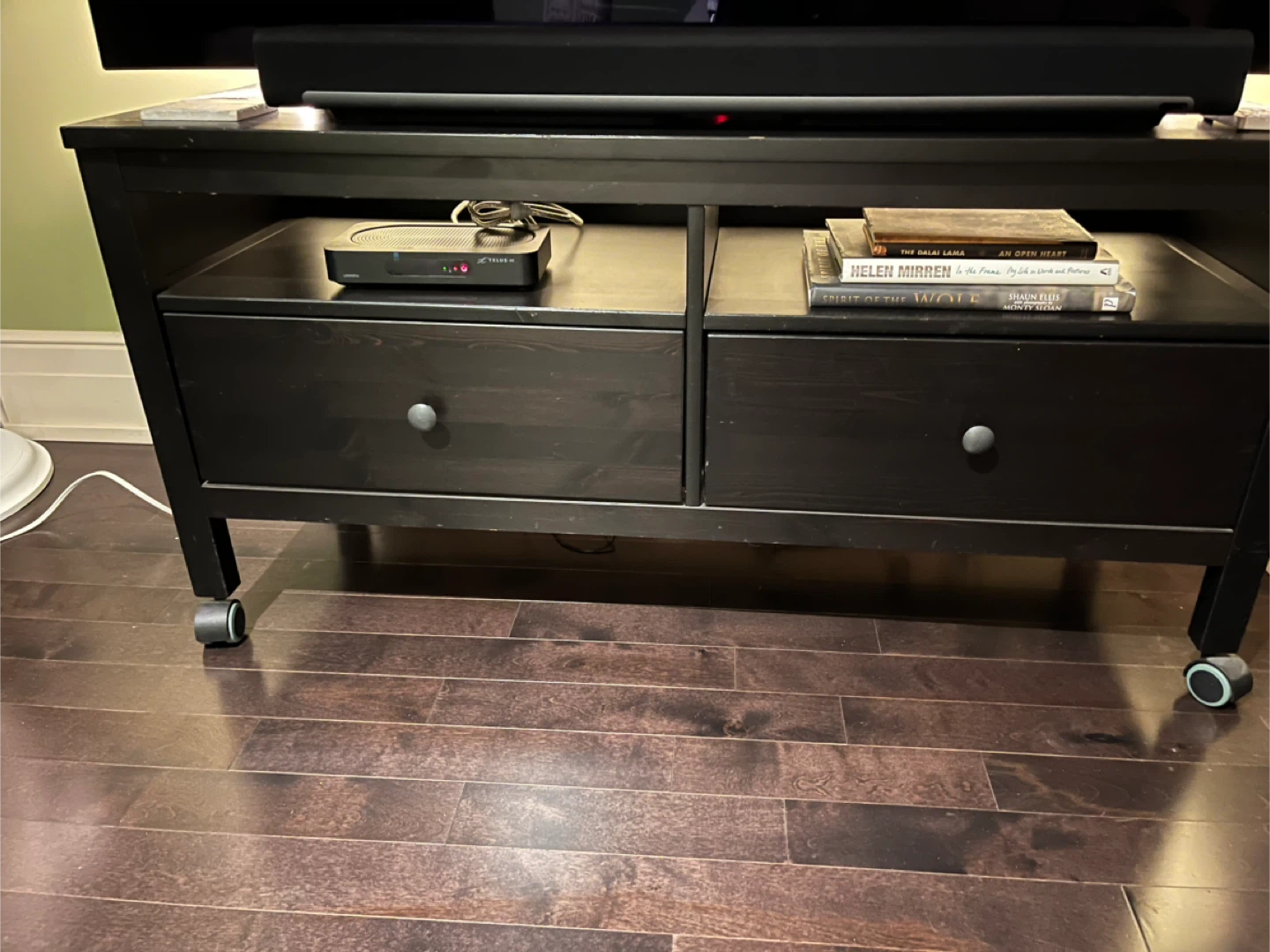 Espresso TV Stand with Drawers and Wheels - photo 2