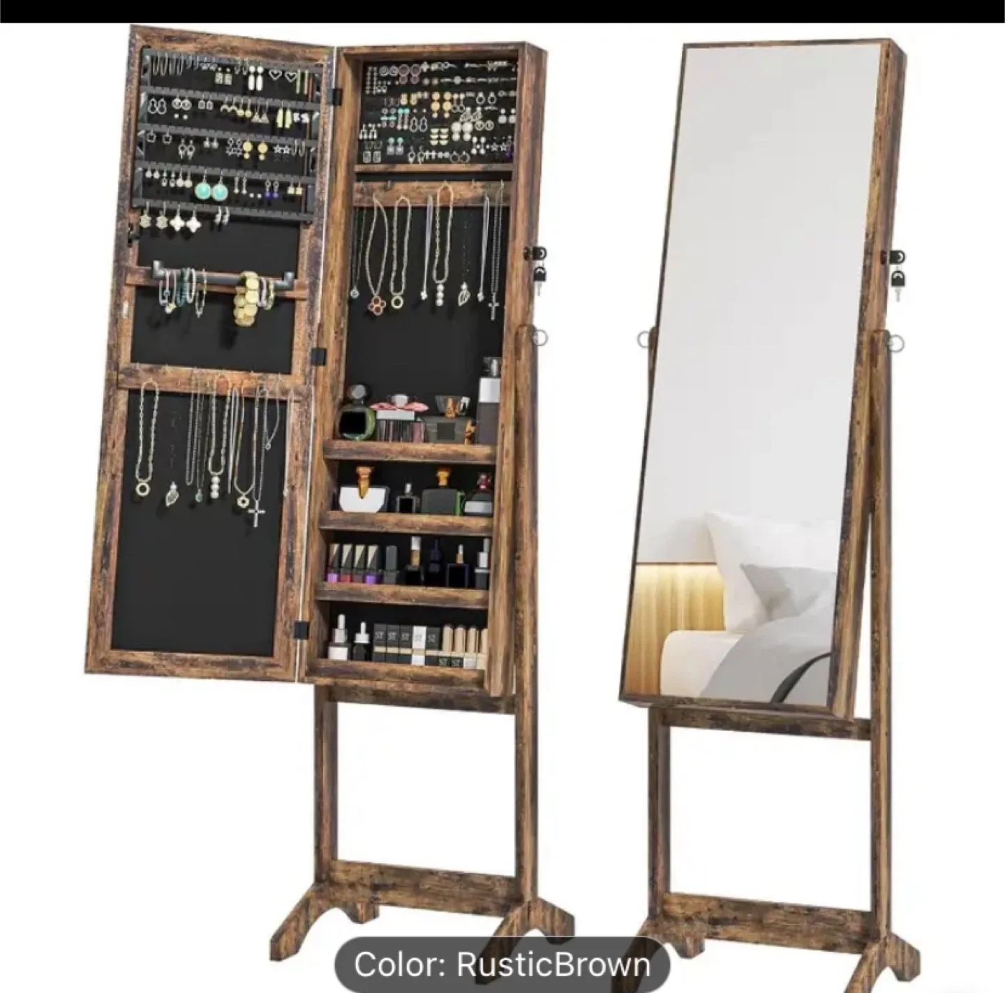 Wooden mirror with lock image indicator(4)