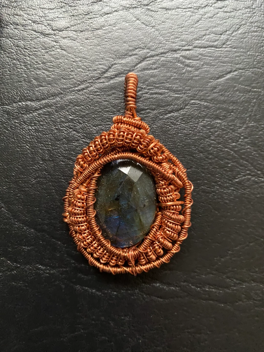 Handmade Labradorite Wire Wrapped Pendant - photo 2