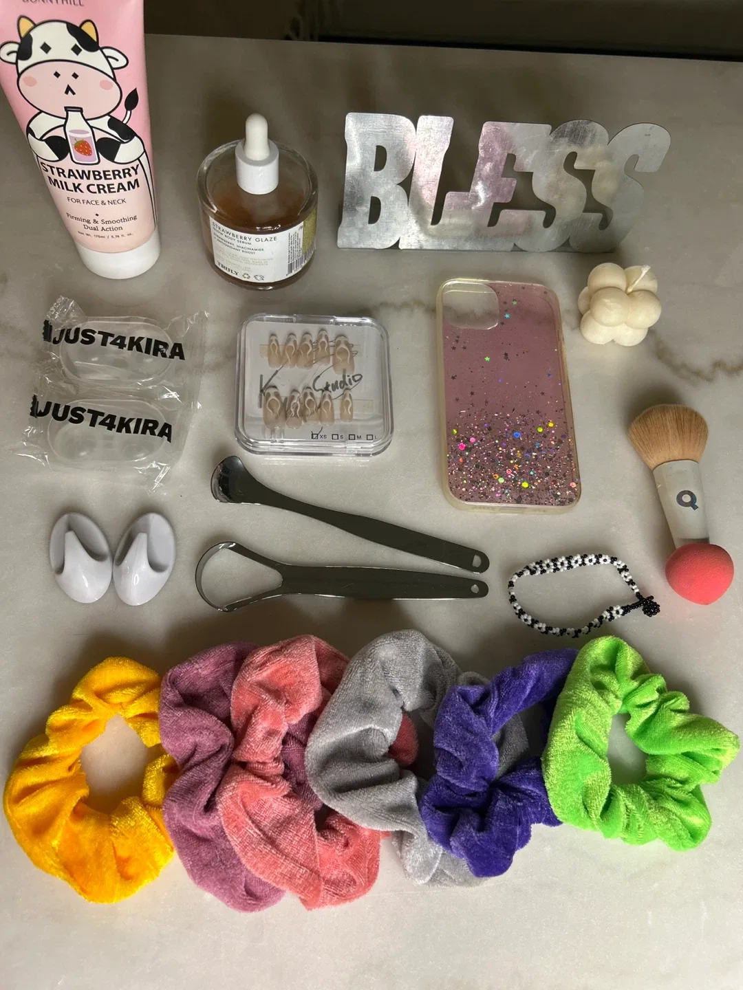 Assorted Beauty & Home Items - Scrunchies, Cream, & More!