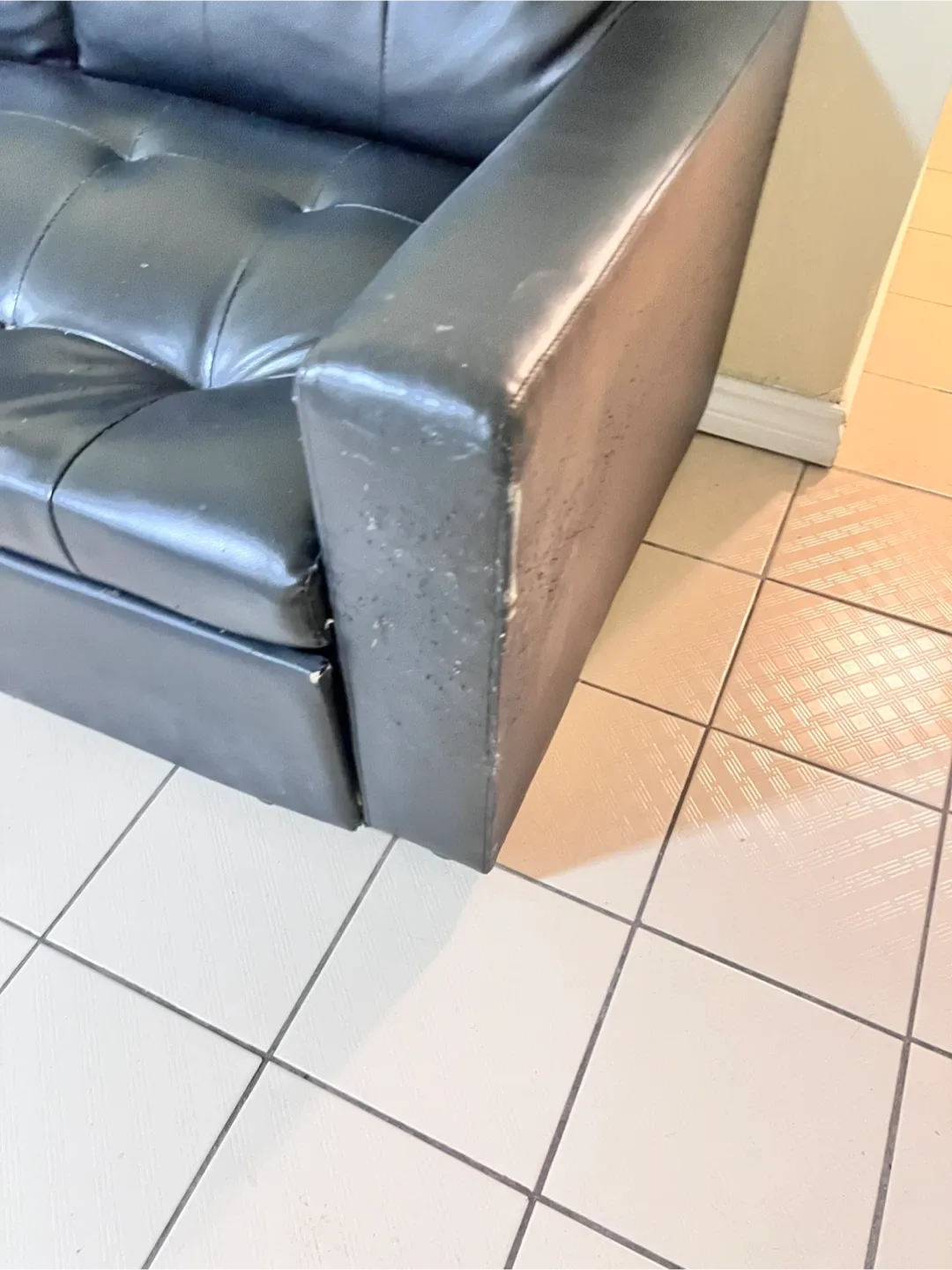 Black Faux Leather Sectional Sofa with Storage image indicator(6)