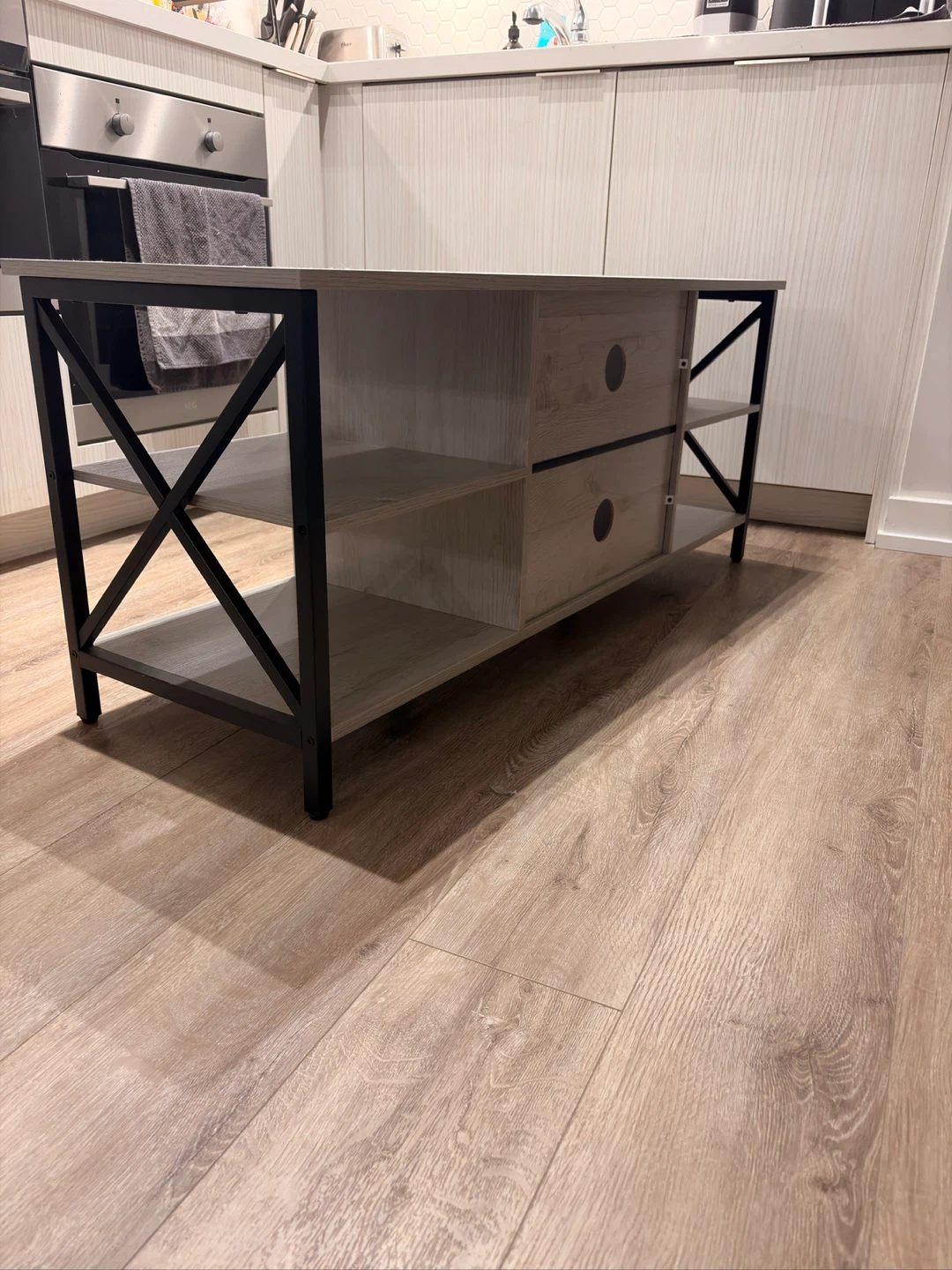 Moving Sale - Light Grey TV Stand 6 Months Old - photo 3