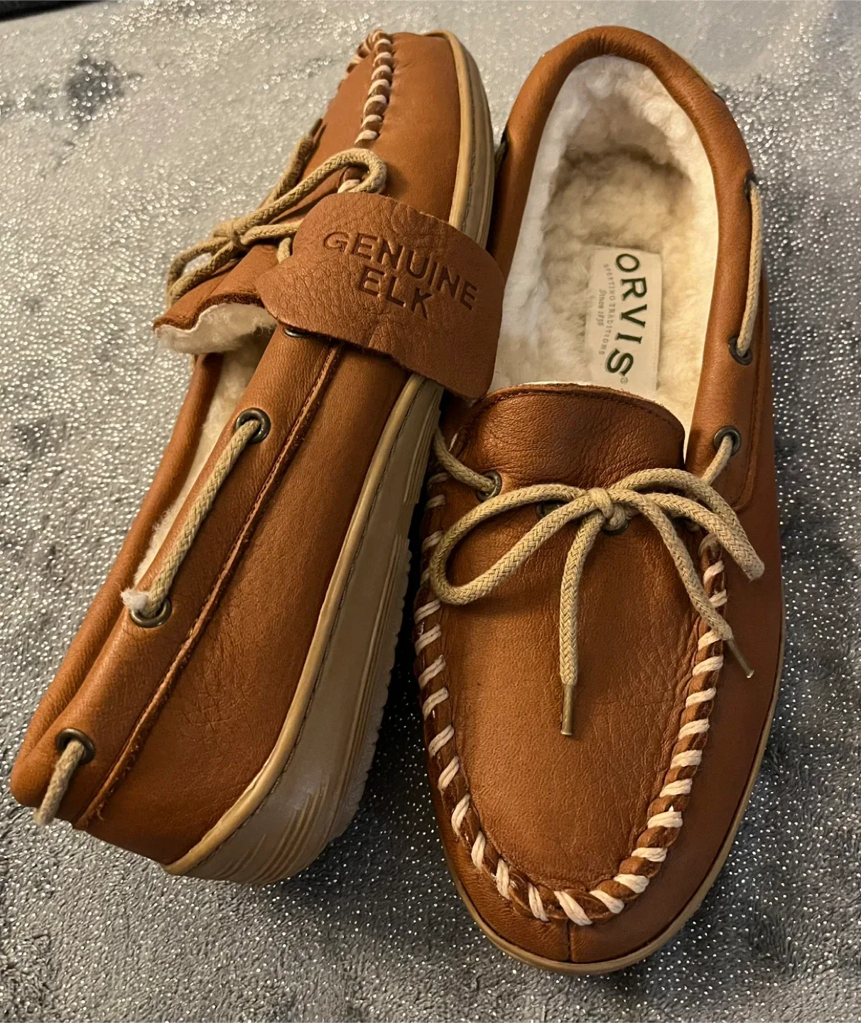 Orvis Leather Moccasin Slippers Women Size 9 image indicator(3)