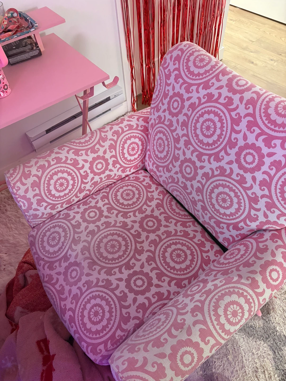 Pink Patterned Armchair