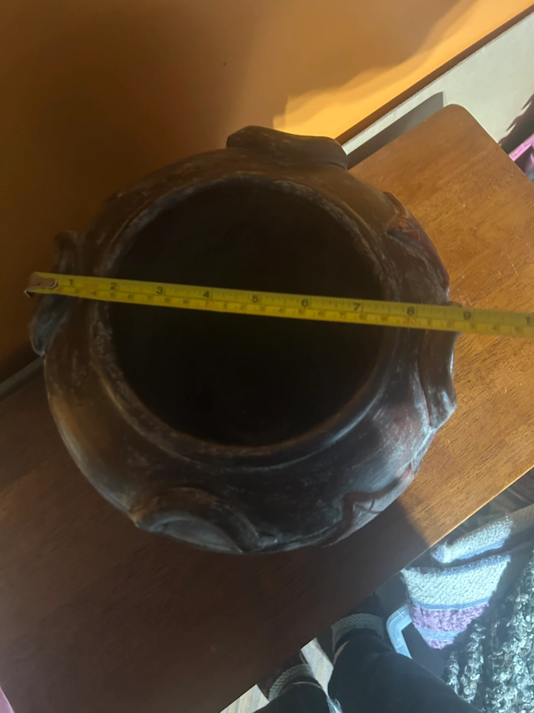 Decorative Brown Vase with Leaf Design - photo 4