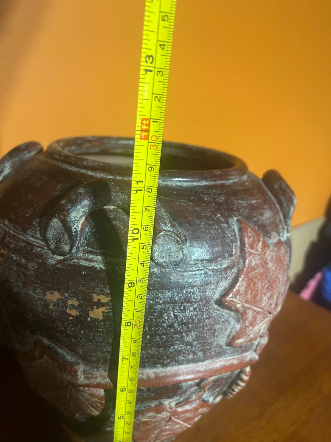Decorative Brown Vase with Leaf Design - photo 3