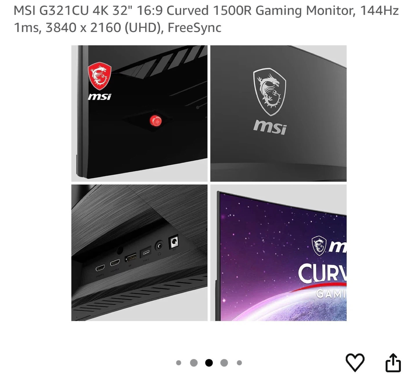 MSI G321CU 4K 32" Curved Gaming Monitor - photo 4