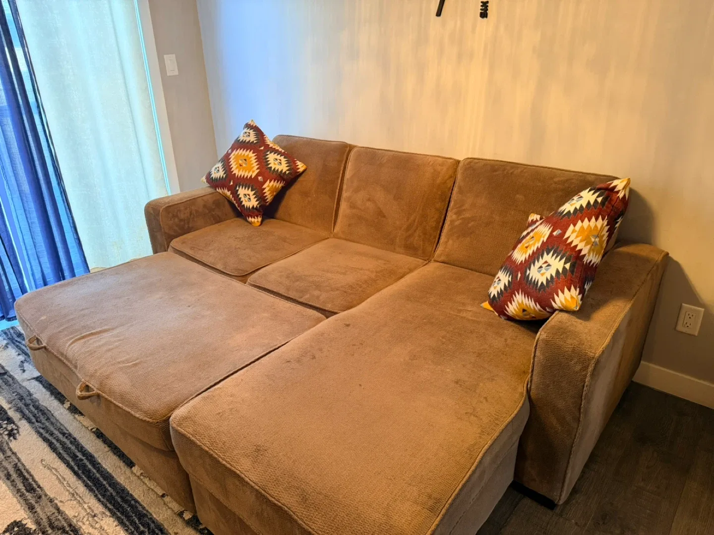 Brown Sectional Sofa with Storage