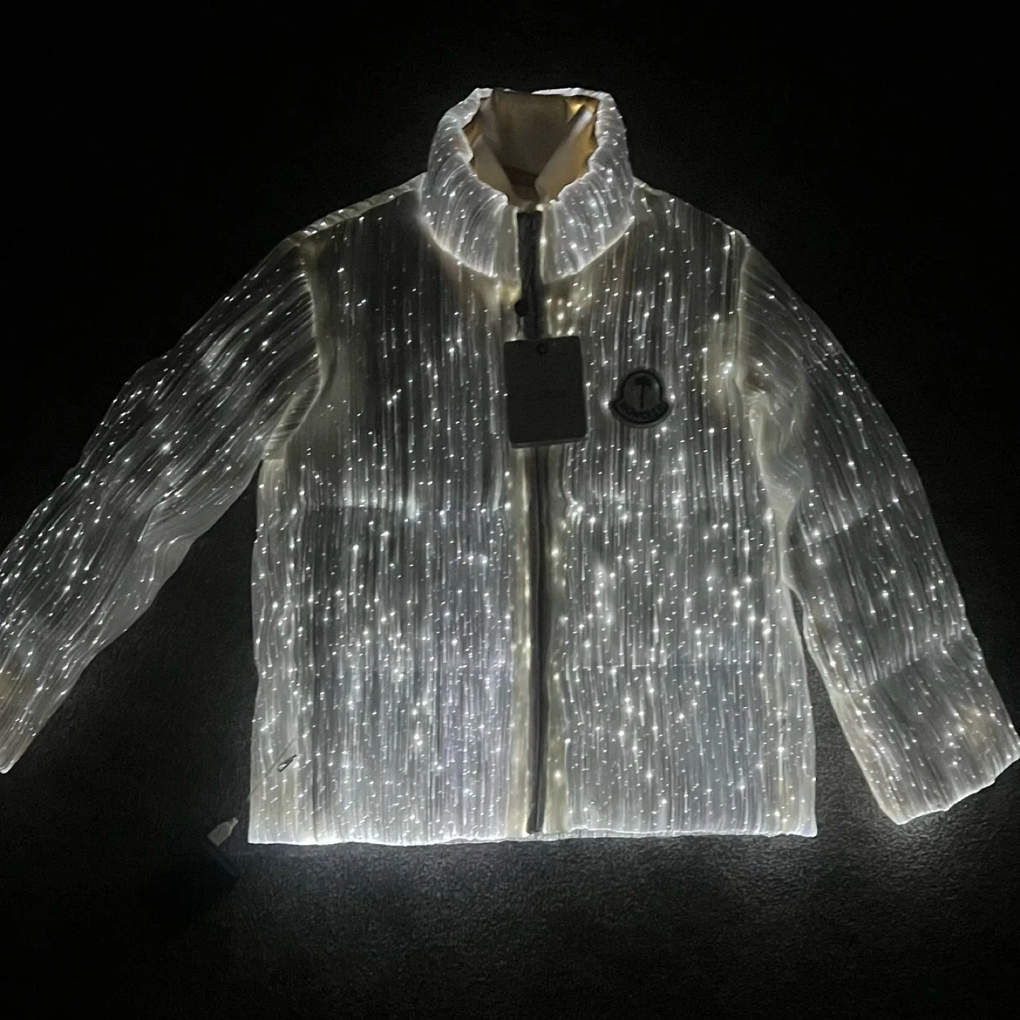 Cool Light-up Moncler White Puffer Jacket