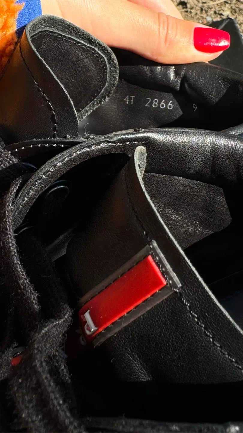 PRADA Black Leather High Top Sneakers Men image indicator(10)