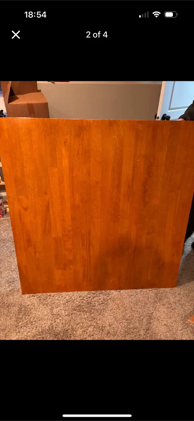 Wooden Table with Black Legs