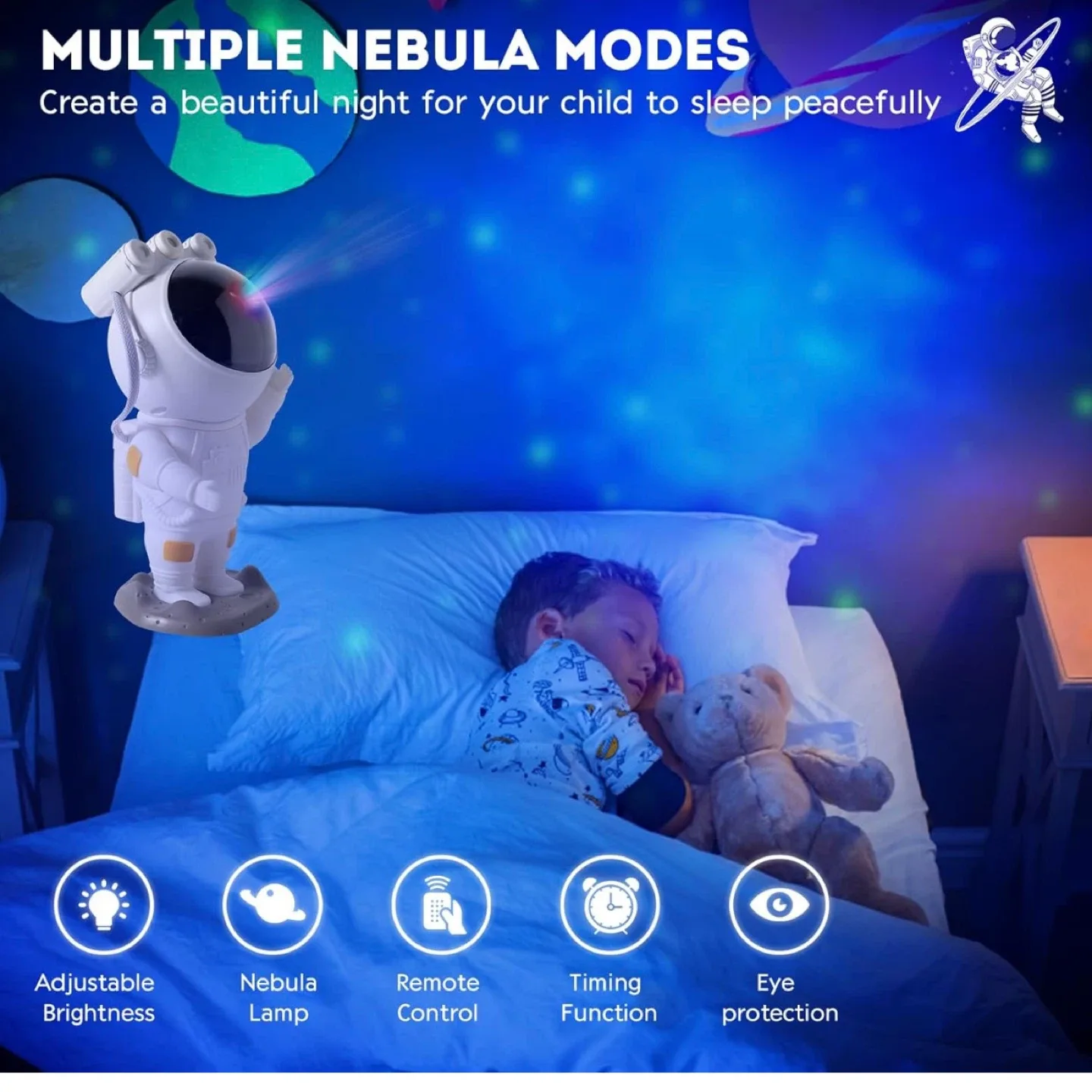 Star Projector with Remote Contro, Astronaut Space Projector image indicator(4)