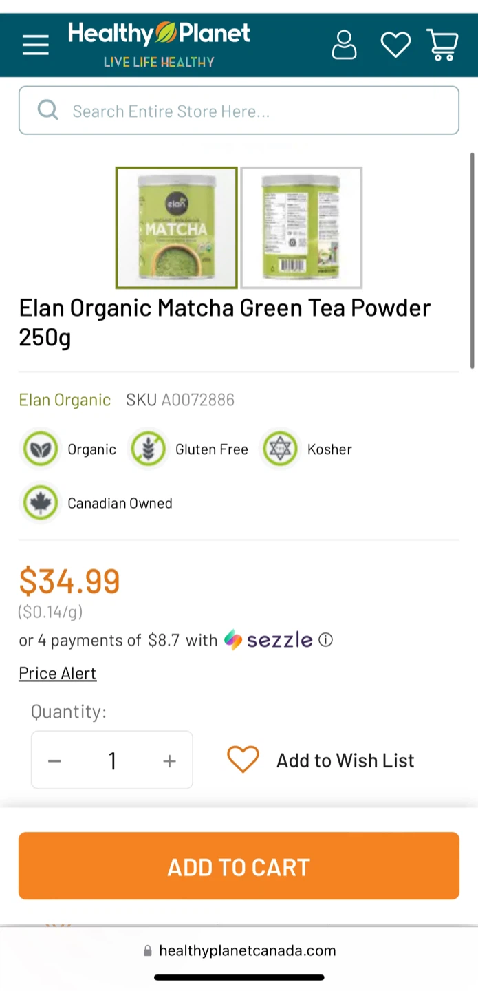 Elan Organic Matcha Green Tea Powder - photo 2
