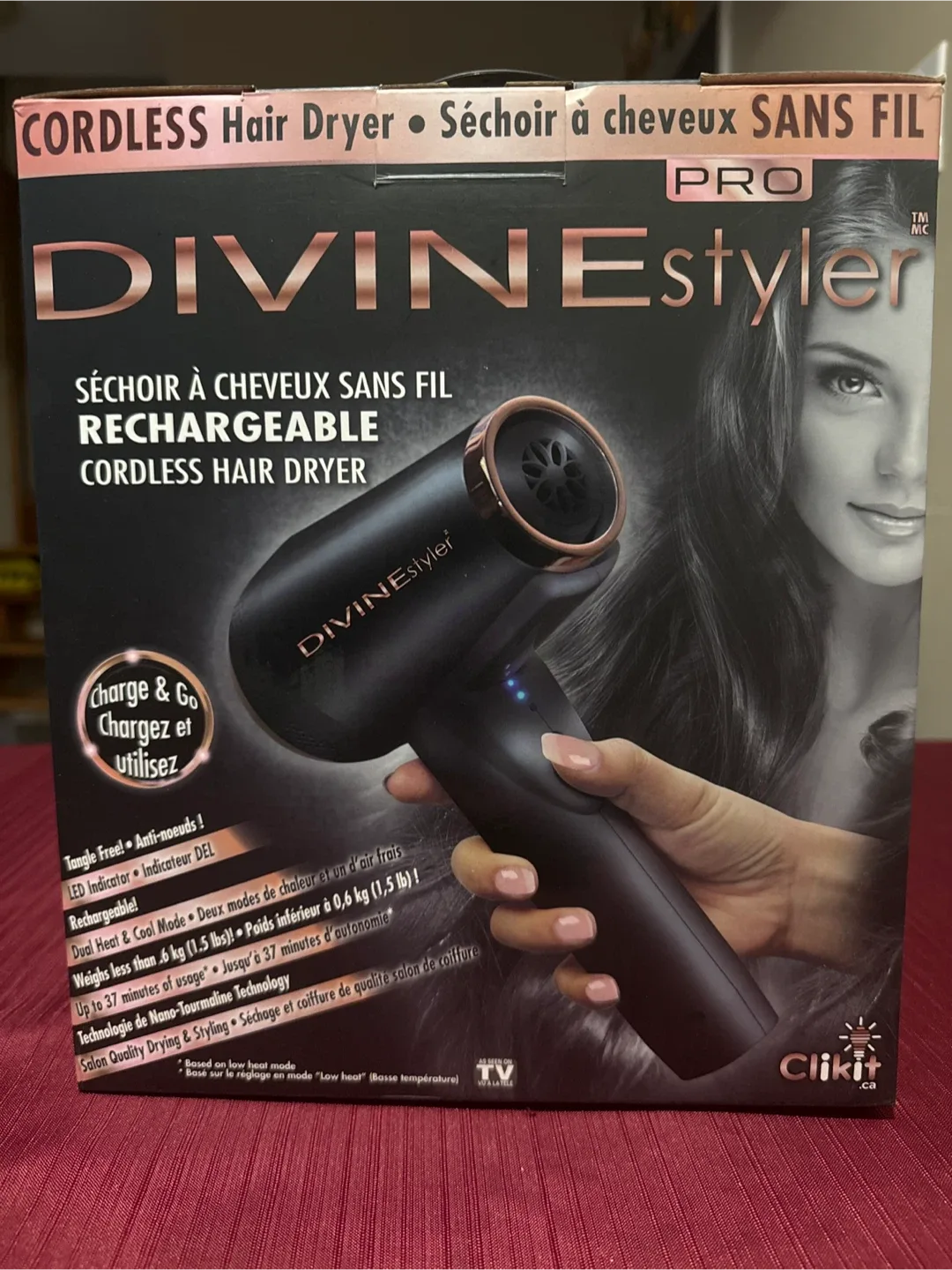 DIVINEstyler Cordless Hair Dryer - Rechargeable