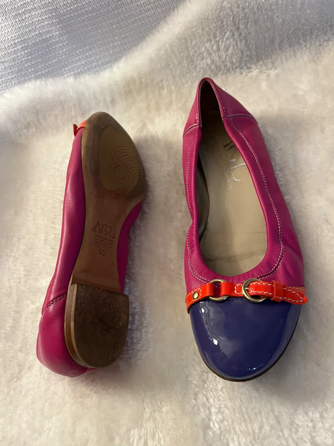 AGL Attilio Giusti Leombruni Italy Ballet Leather Flats Size 40 image indicator(5)