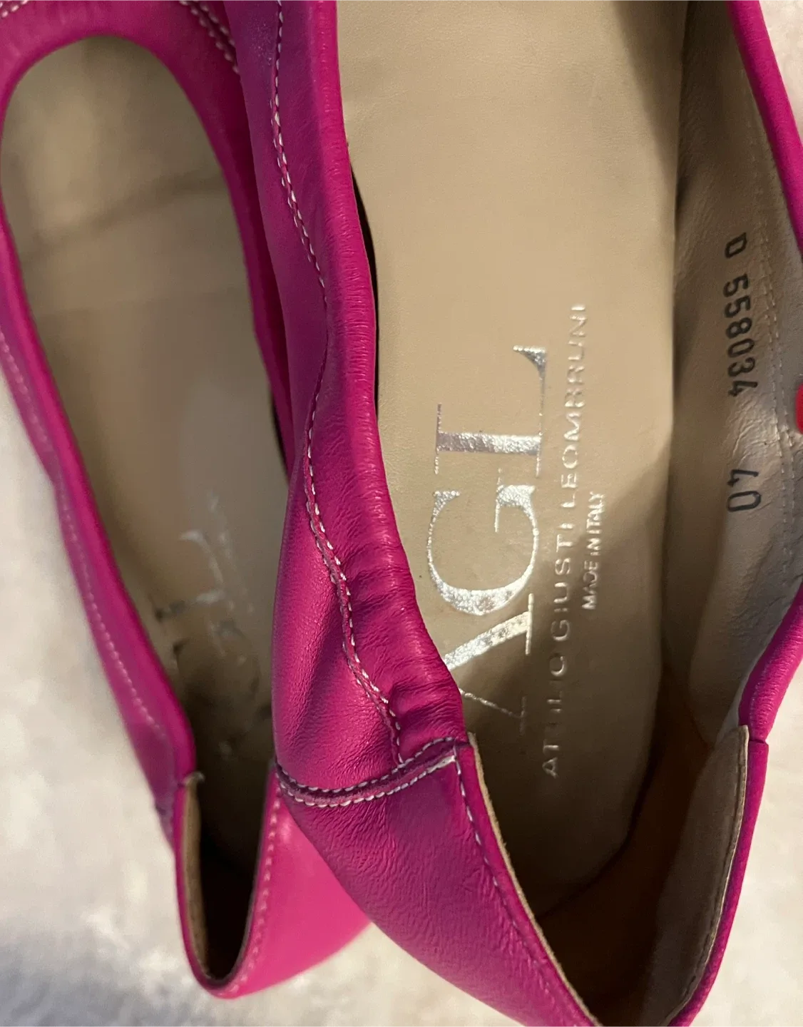 AGL Attilio Giusti Leombruni Italy Ballet Leather Flats Size 40 image indicator(6)
