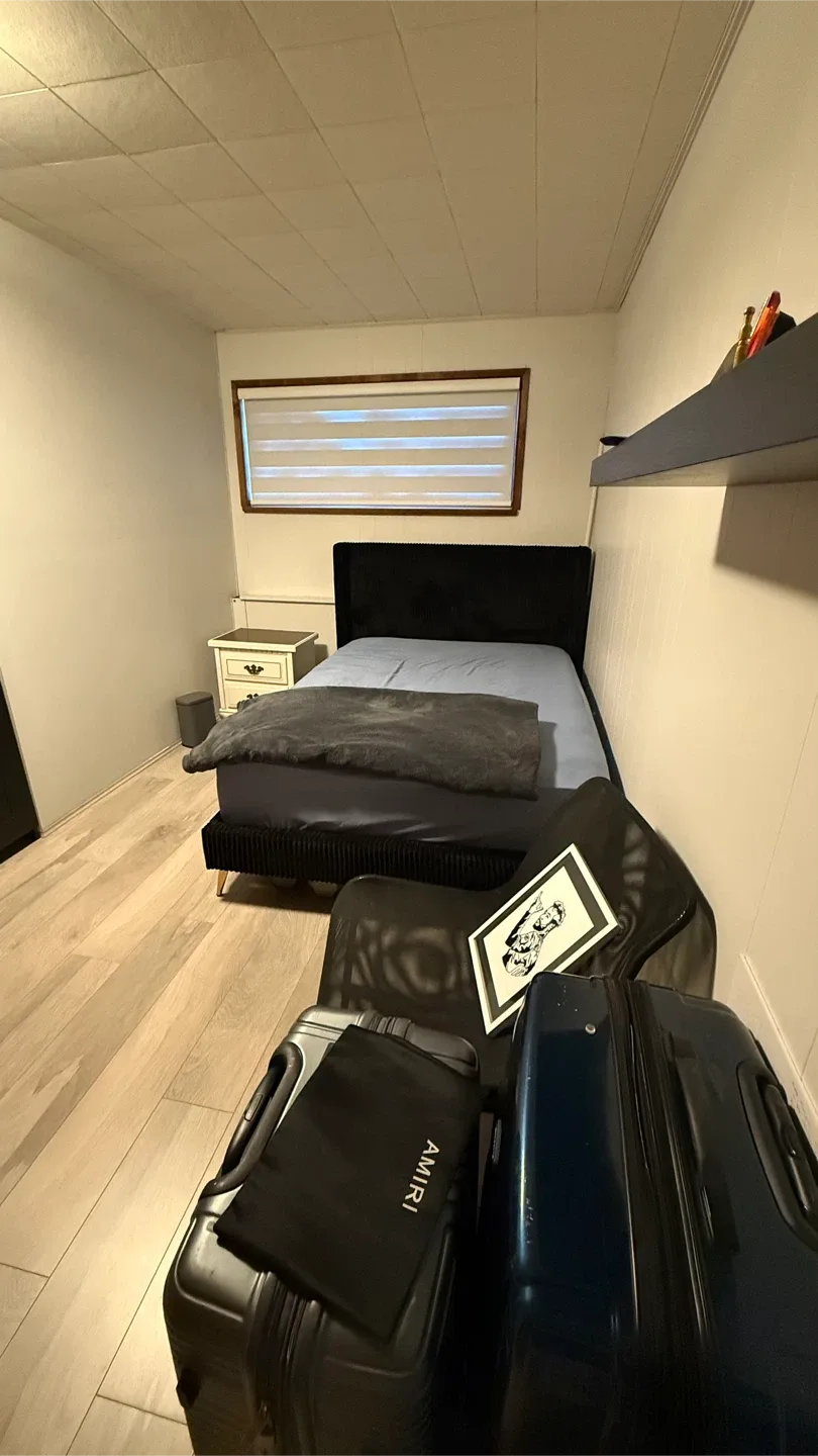 Black twin Size velvety Bed Frame