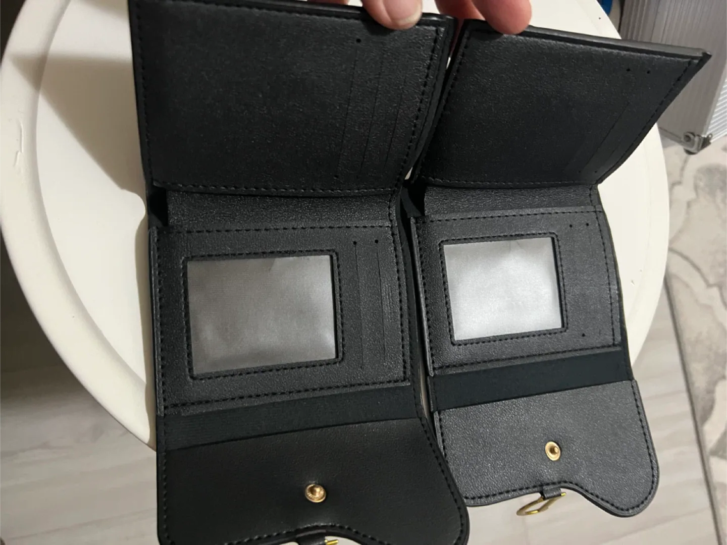 Set of 2 'D' Logo Wallets - Black & Red image indicator(2)