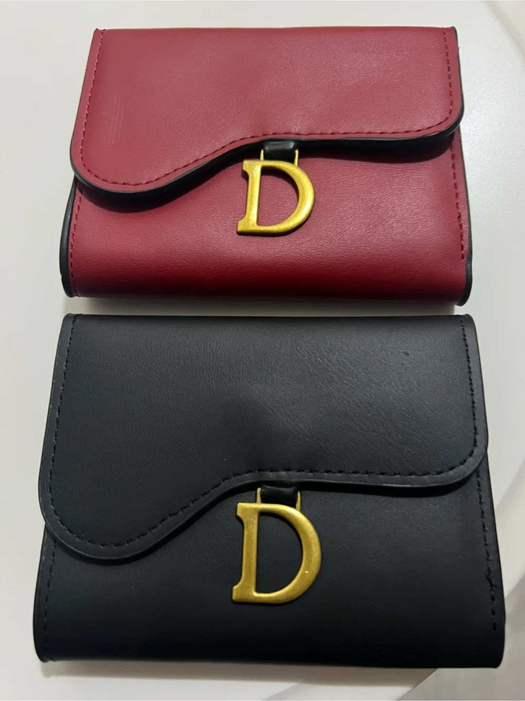 Set of 2 'D' Logo Wallets - Black & Red