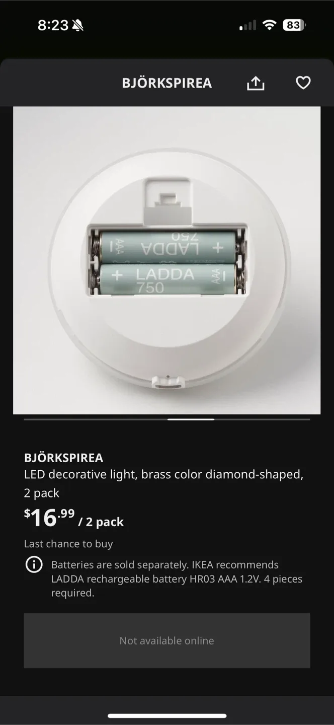 IKEA BJÖRKSPIREA LED Decorative Lights - Brass (2) image indicator(4)