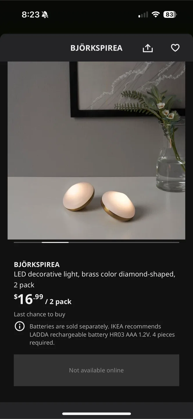 IKEA BJÖRKSPIREA LED Decorative Lights - Brass (2) image indicator(2)