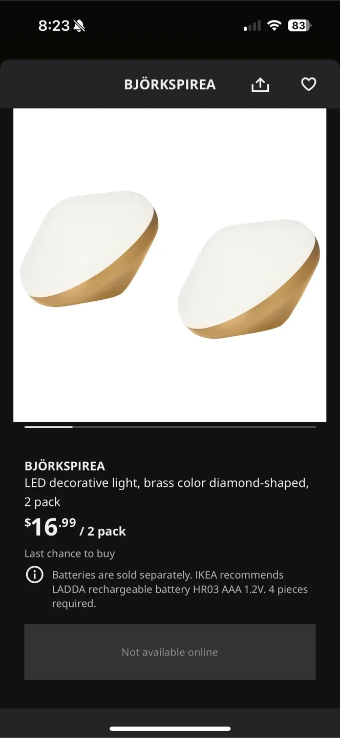 IKEA BJÖRKSPIREA LED Decorative Lights - Brass (2) image indicator(3)
