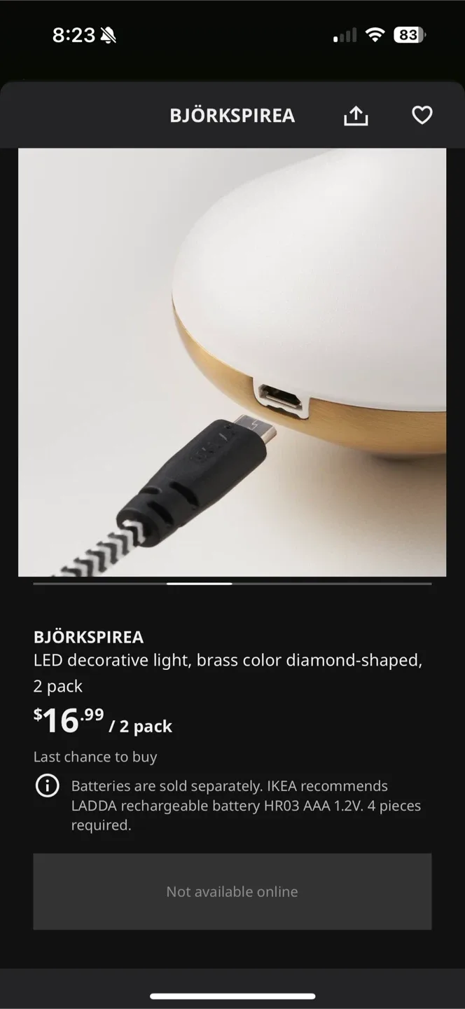 IKEA BJÖRKSPIREA LED Decorative Lights - Brass (2) image indicator(5)