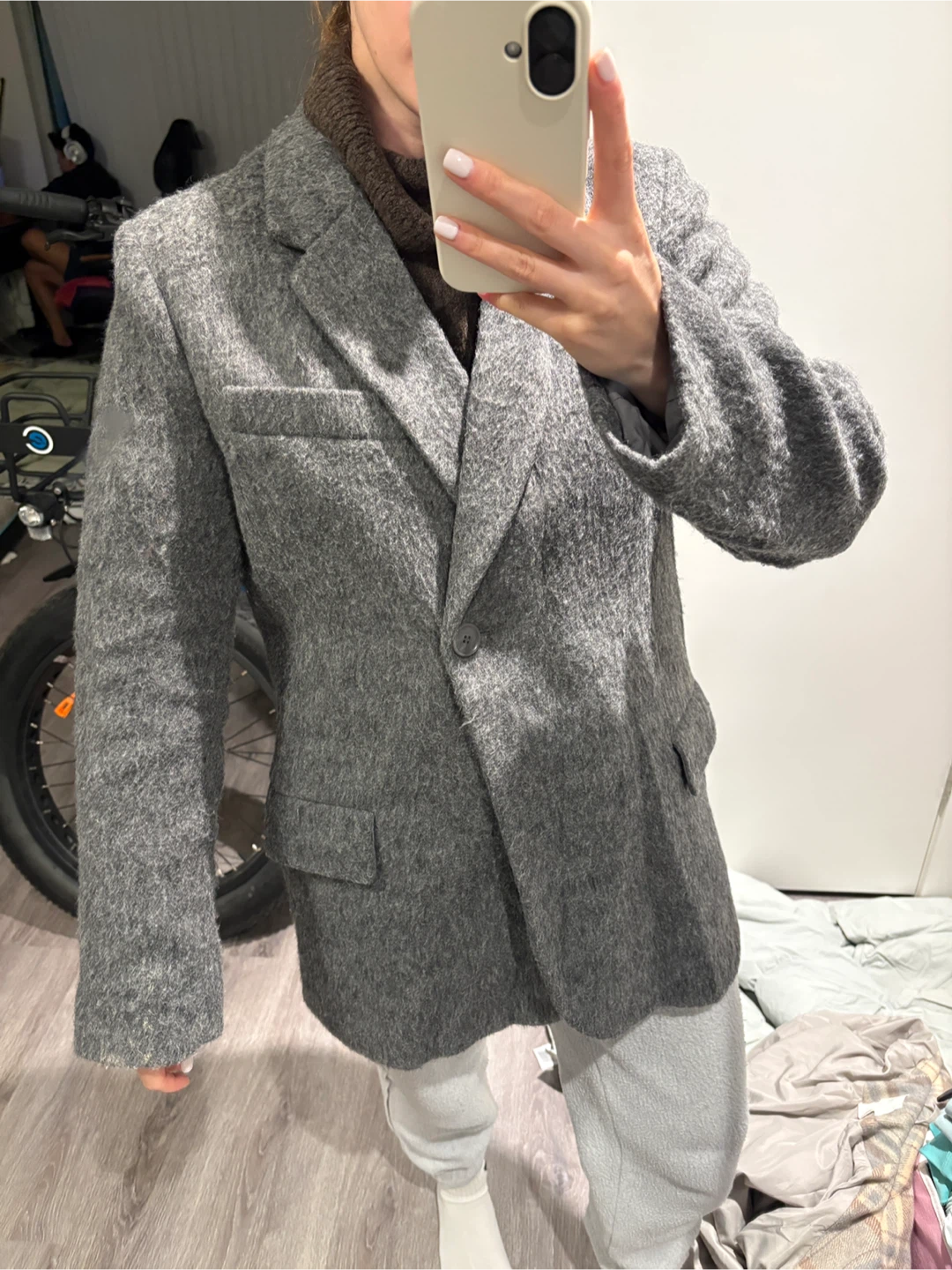 Grey Wool Blazer ,H&M