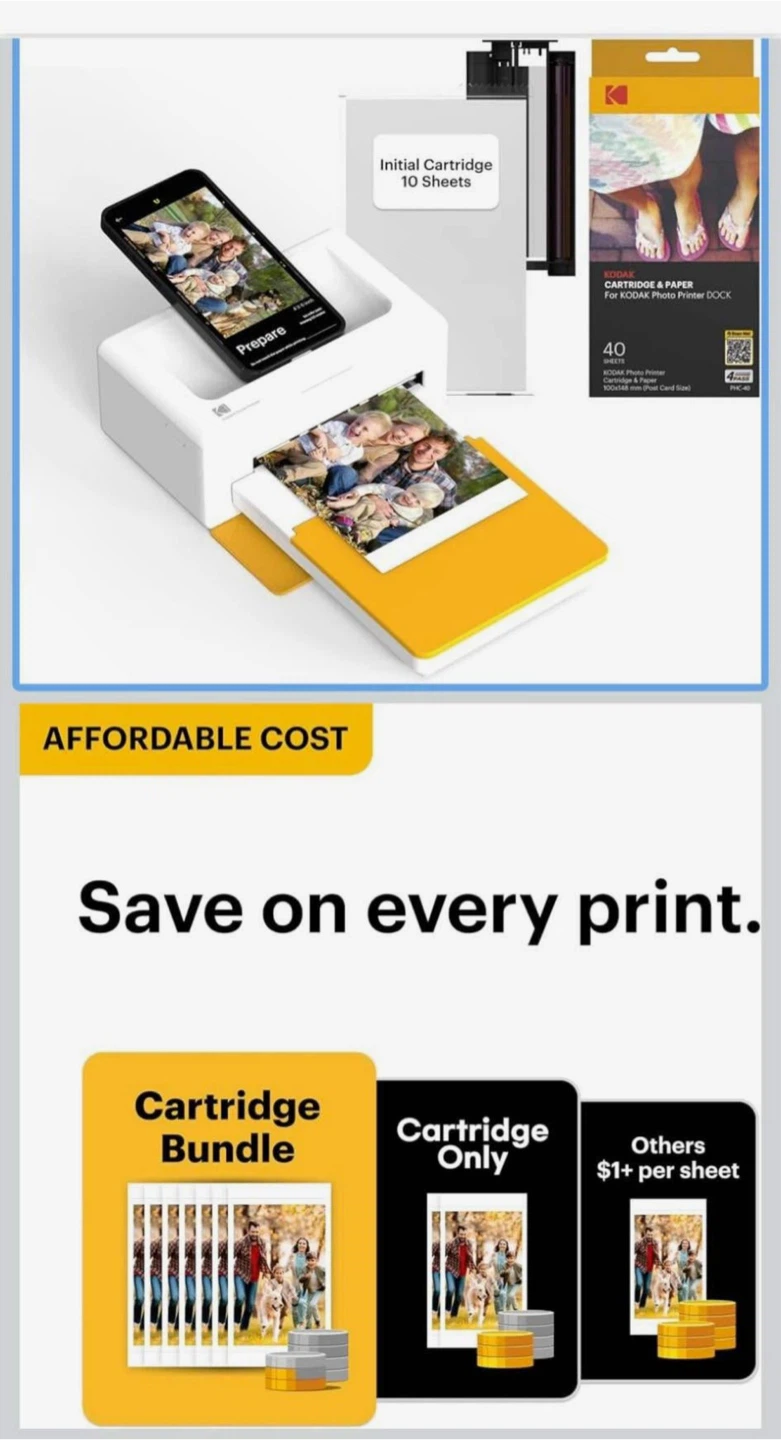Kodak Instant Dock Printer PD460 - 4x6 Prints - photo 2