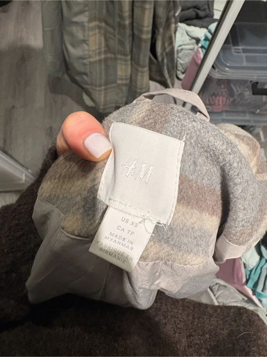 H&M Plaid Belted Jacket - Size XS image indicator(4)