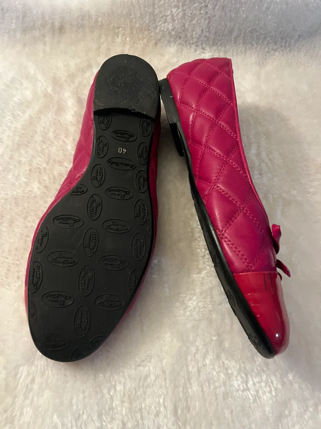 Browns Couture Red Leather Ballet Flats Size 40 image indicator(3)