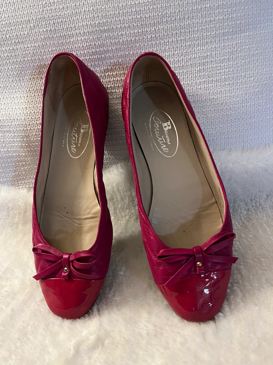 Browns Couture Red Leather Ballet Flats Size 40