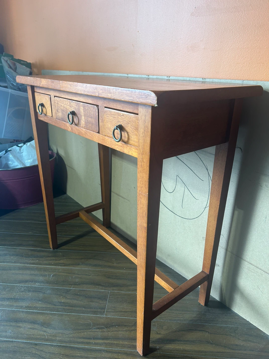 Wooden Console Hall Table with 3 Drawers - photo 2