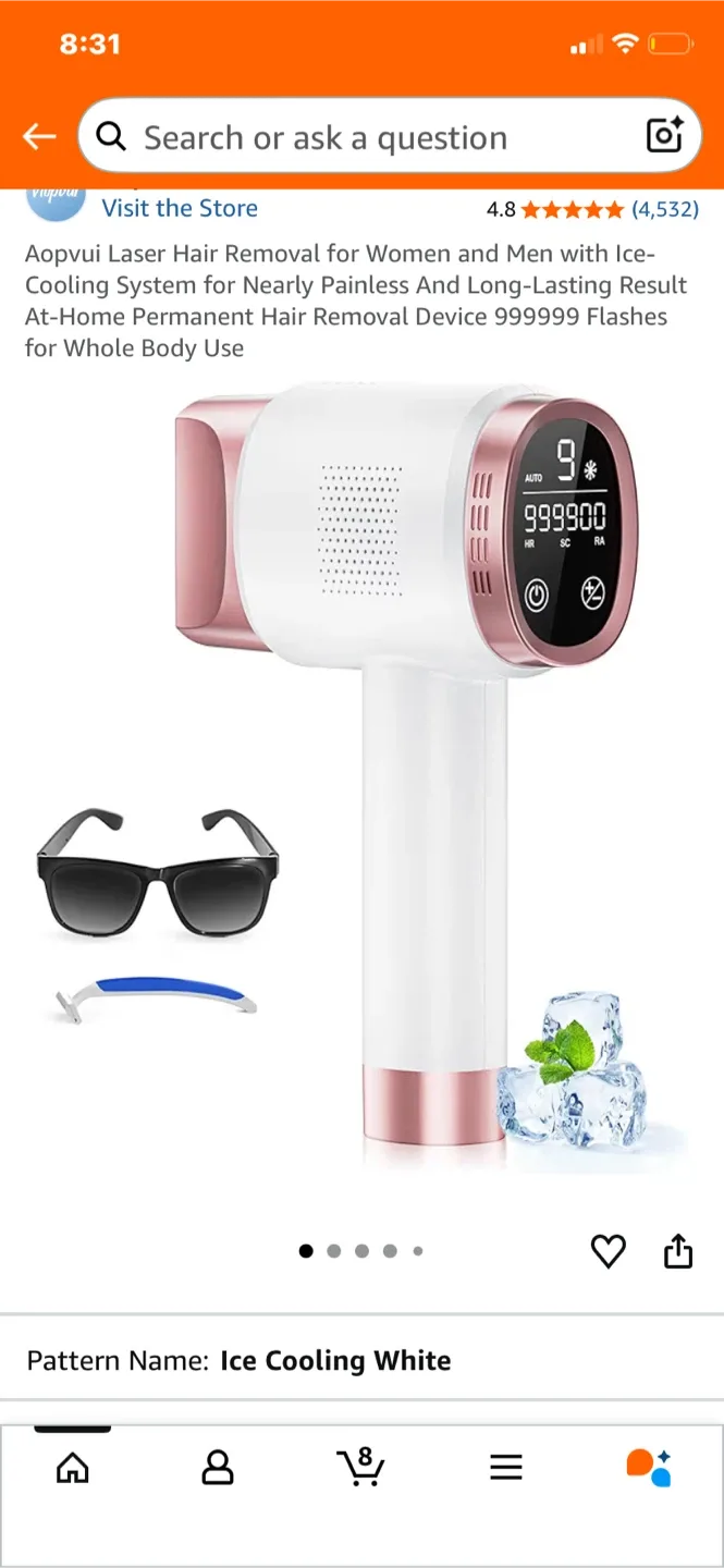 Ice Cooling Laser Hair Removal - New in Box